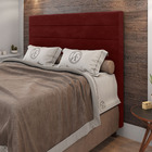 Cabeceira Cama Box Casal Napoli 140cm Veludo Vinho - Desk Des
