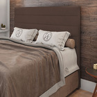 Cabeceira Cama Box Casal Natali 140cm Veludo Marrom - Desk De