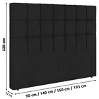 Cabeceira Cama Box Casal Pari 140cm Veludo Preto - Desk Design