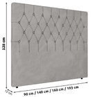 Cabeceira Cama Box Casal Petra 140cm Veludo Prata - Desk Desi