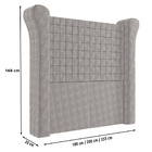 Cabeceira Cama Box Casal Pilar 180cm Veludo Prata - Desk Desi