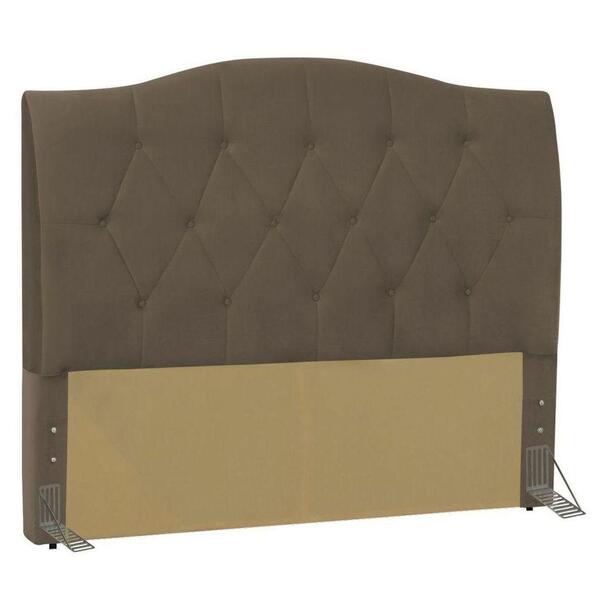 Cabeceira Cama Box Casal Queen 160cm Colônia Suede Marrom
