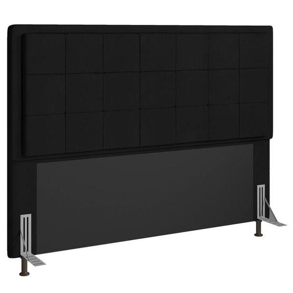 Cabeceira Cama Box Casal Queen 160cm D10 Ônix Corano Preto -