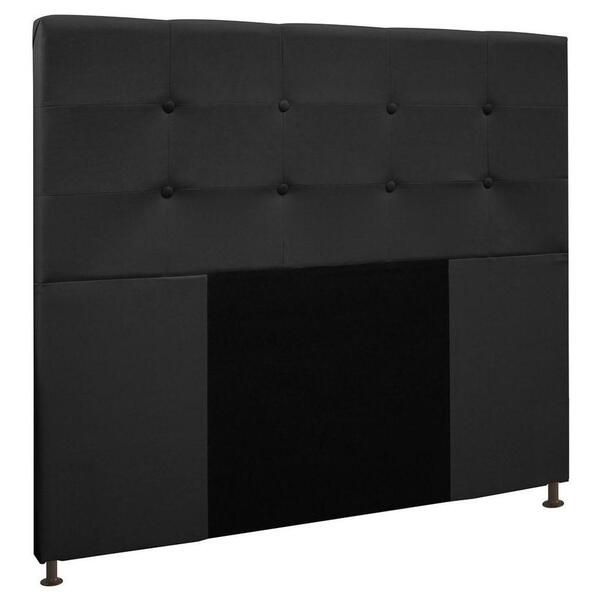 Cabeceira Cama Box Casal Queen 160cm D10 Safira Suede Preto -