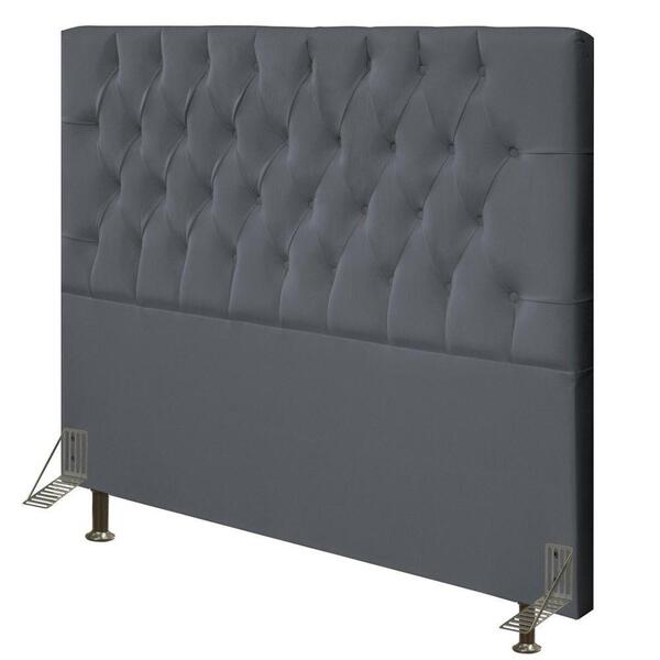 Cabeceira Cama Box Casal Queen 160cm Diamante Suede Cinza