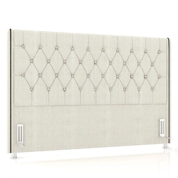 Cabeceira Cama Box Casal Queen 160cm Florenza Z37 Linho Creme