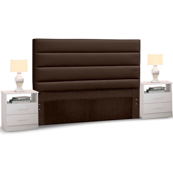 Cabeceira Cama Box Casal Queen 160cm Greta Corano Marrom E 2
