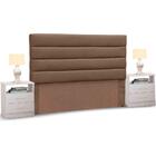 Cabeceira Cama Box Casal Queen 160cm Greta Suede E 2 Mesas De
