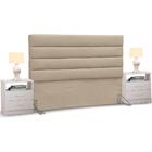 Cabeceira Cama Box Casal Queen 160cm Greta Suede E 2 Mesas De