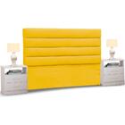 Cabeceira Cama Box Casal Queen 160cm Greta Suede E 2 Mesas De