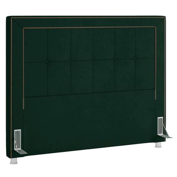 Cabeceira Cama Box Casal Queen 160cm Paolla P02 Veludo Verde