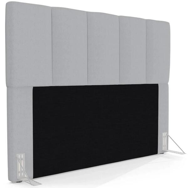 Cabeceira Cama Box Casal Queen 160cm Pérola W01 Linho Cinza -