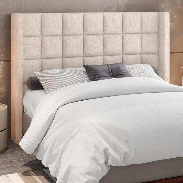 Cabeceira Cama Box Casal Queen 160cm Pisa Z37 Linho Cru - Mpo