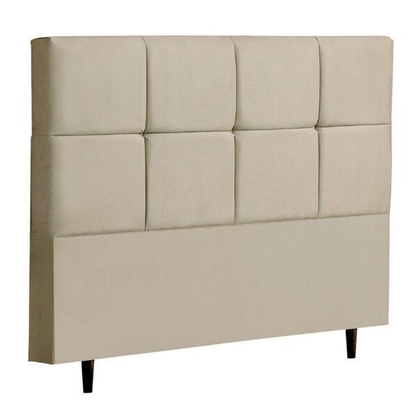Cabeceira Cama Box Casal Queen 160cm Roma Suede Bege