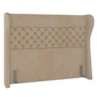 Cabeceira Cama Box Casal Queen 160cm Trinidad Z37 Veludo Bege