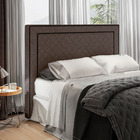 Cabeceira Cama Box Casal Queen Size Ariza 160cm Linho Marrom