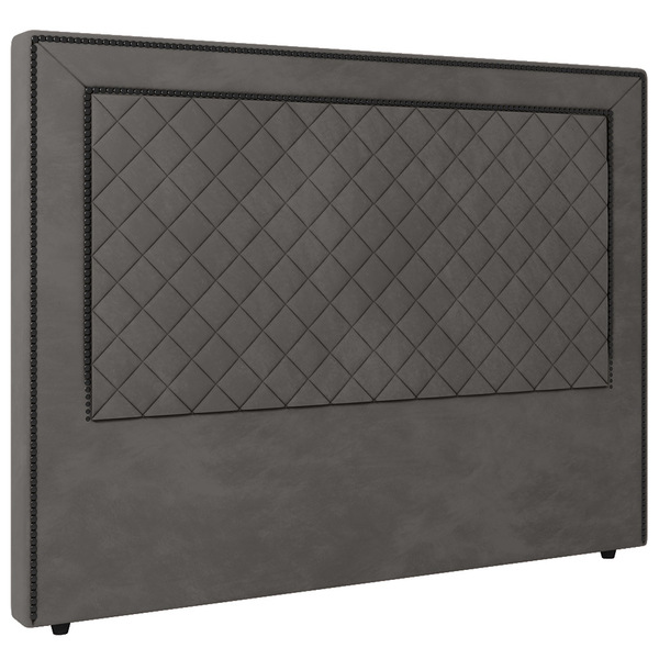 Cabeceira Cama Box Casal Queen Size Ariza 160cm Veludo Cinza