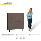 Cabeceira Cama Box Casal Queen Size Bari 160cm Suede Marrom -
