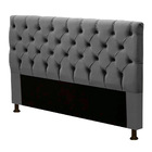 Cabeceira Cama Box Casal Queen Size Cristal 160cm Suede Cinza
