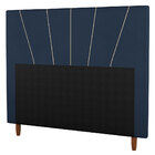 Cabeceira Cama Box Casal Queen Size Dallas 160cm Veludo Azul