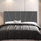 Cabeceira Cama Box Casal Queen Size Dallas 160cm Veludo Cinza