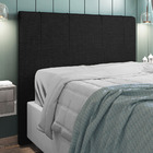Cabeceira Cama Box Casal Queen Size Doha 160cm Linho Preto -