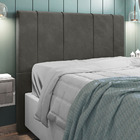 Cabeceira Cama Box Casal Queen Size Doha 160cm Veludo Cinza -