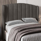 Cabeceira Cama Box Casal Queen Size Gracia 174cm Veludo Cinza