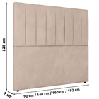 Cabeceira Cama Box Casal Queen Size Ivana 160cm Veludo Bege -