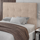 Cabeceira Cama Box Casal Queen Size Luana 160cm Veludo Bege -