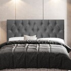 Cabeceira Cama Box Casal Queen Size Madrid 160cm Suede Cinza