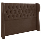 Cabeceira Cama Box Casal Queen Size Malva 174cm Veludo Marrom