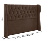Cabeceira Cama Box Casal Queen Size Malva 174cm Veludo Marrom