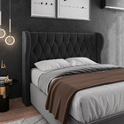 Cabeceira Cama Box Casal Queen Size Malva 174cm Veludo Preto