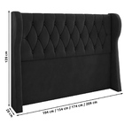 Cabeceira Cama Box Casal Queen Size Malva 174cm Veludo Preto