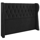 Cabeceira Cama Box Casal Queen Size Malva 174cm Veludo Preto