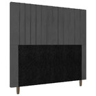 Cabeceira Cama Box Casal Queen Size Nala 160cm Veludo Cinza -