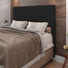 Cabeceira Cama Box Casal Queen Size Napoli 160cm Linho Preto