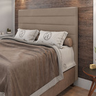 Cabeceira Cama Box Casal Queen Size Napoli 160cm Suede Bege -