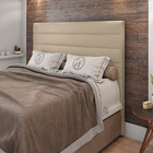 Cabeceira Cama Box Casal Queen Size Natali 160cm Sintético Be