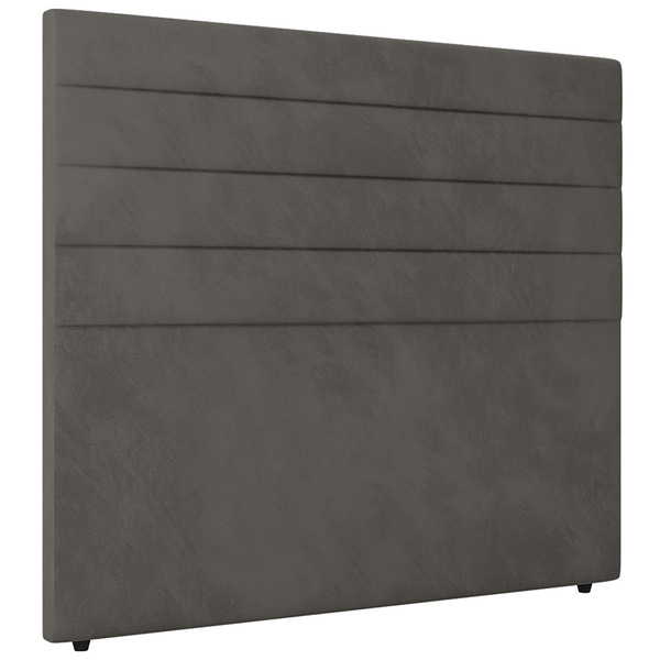 Cabeceira Cama Box Casal Queen Size Natali 160cm Veludo Cinza