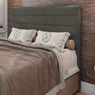 Cabeceira Cama Box Casal Queen Size Natali 160cm Veludo Cinza
