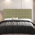 Cabeceira Cama Box Casal Queen Size Parisis 160cm Linho Bege