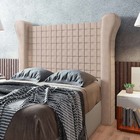 Cabeceira Cama Box Casal Queen Size Pilar 200cm Veludo Bege -
