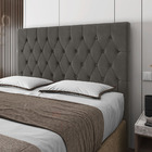 Cabeceira Cama Box Casal Queen Size Potenza 160cm Veludo Cinz