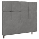 Cabeceira Cama Box Casal Queen Size Roma 160cm Suede Cinza -