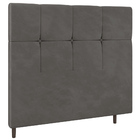 Cabeceira Cama Box Casal Queen Size Roma 160cm Veludo Cinza -