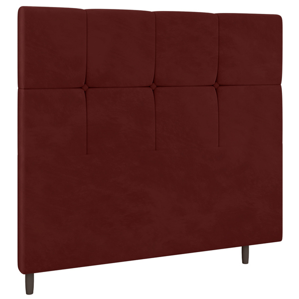 Cabeceira Cama Box Casal Queen Size Roma 160cm Veludo Vinho -
