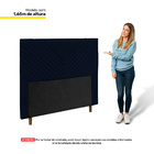Cabeceira Cama Box Casal Queen Size Viena 160cm Veludo Azul M