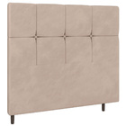 Cabeceira Cama Box Casal Roma 140cm Veludo Bege - Desk Design